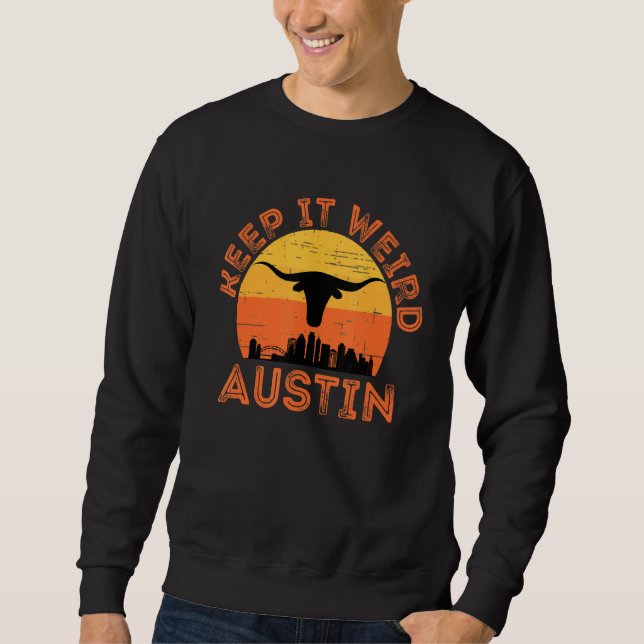 Moletom Austin Texas Keep It Weird Longhorn Sunset (Frente)