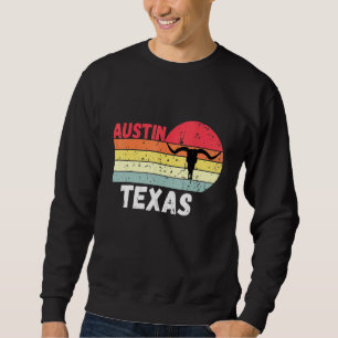 Moletom Austin Texas Retro Longhorn Vintage Sunset Tx