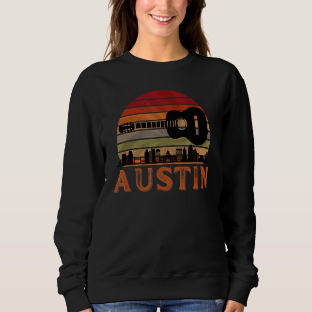 Moletom Austin Texas Vintage Sunset Music Capital (Frente)