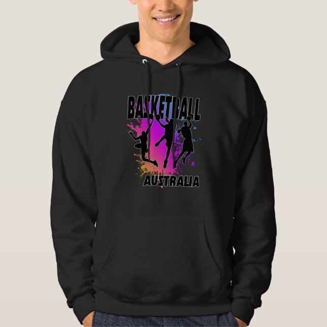 Moletom Australia Flag  Love Playing Basketball  1 (Frente)