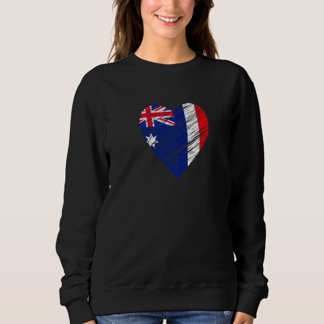 Moletom Australia France Heart French Flag Australian Flag (Frente)