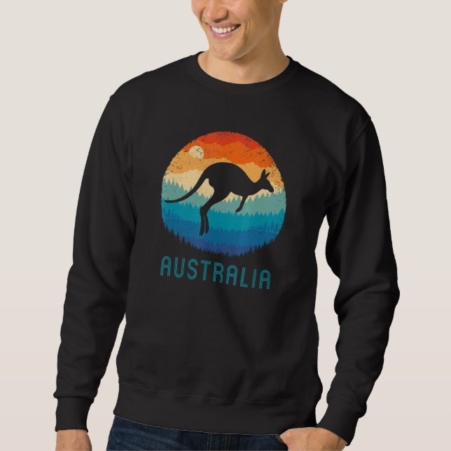 Moletom Austrália Retro Kangaroo Vintage Outback Sunset Au (Frente)