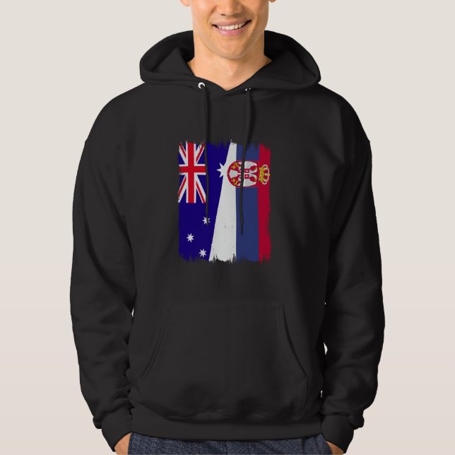 Moletom Austrália Sérvia Half Flag Srbija Australian Serbi (Frente)