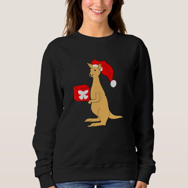 Moletom Australian Christmas Kangaroo with Santa Claus Elf (Frente)