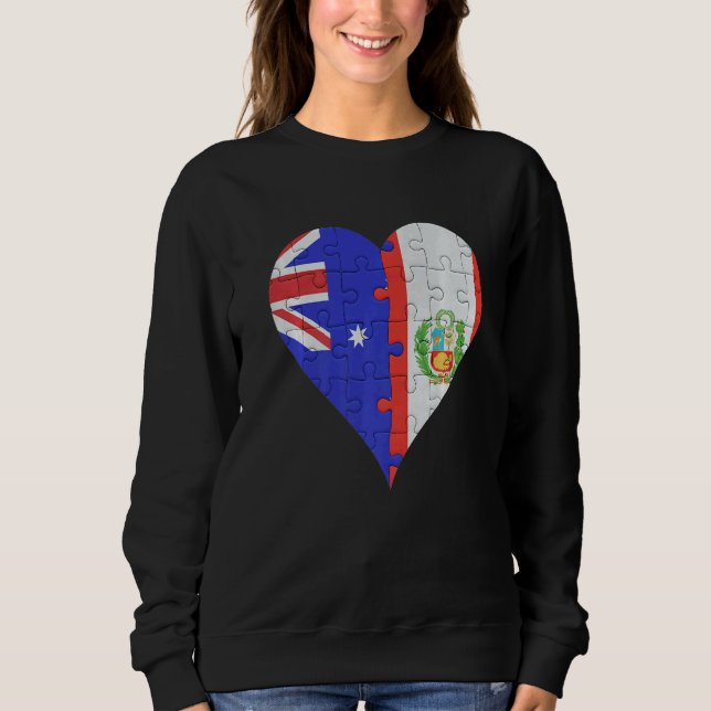 Moletom Australian Peruvian Flag Heart (Frente)