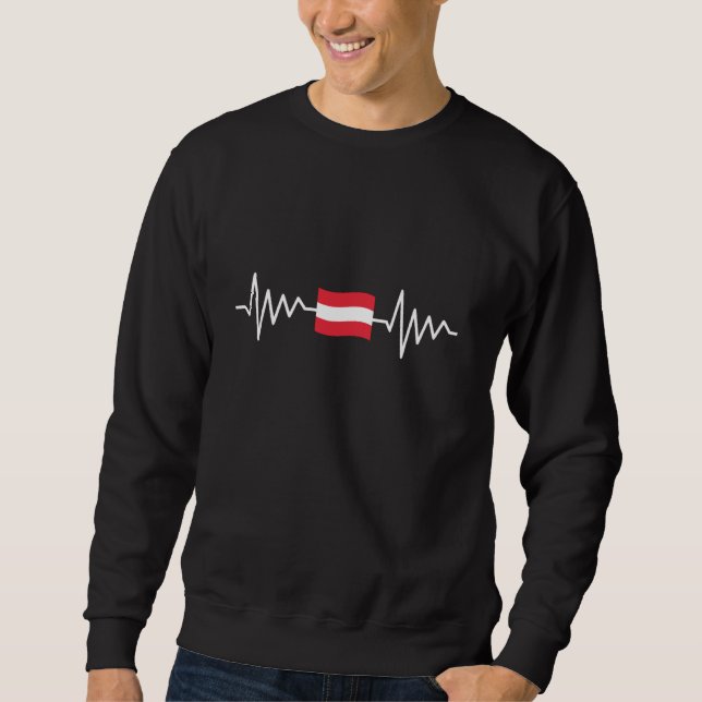 Moletom Austria Flag Heart beat para Mulheres Austríacas (Frente)