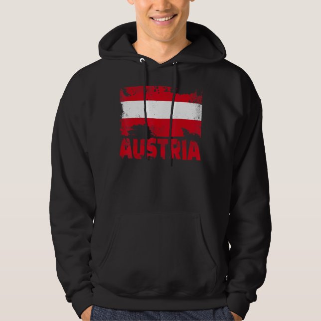 Moletom Áustria Flag Vintage - Grunge Austríaco - Incomoda (Frente)