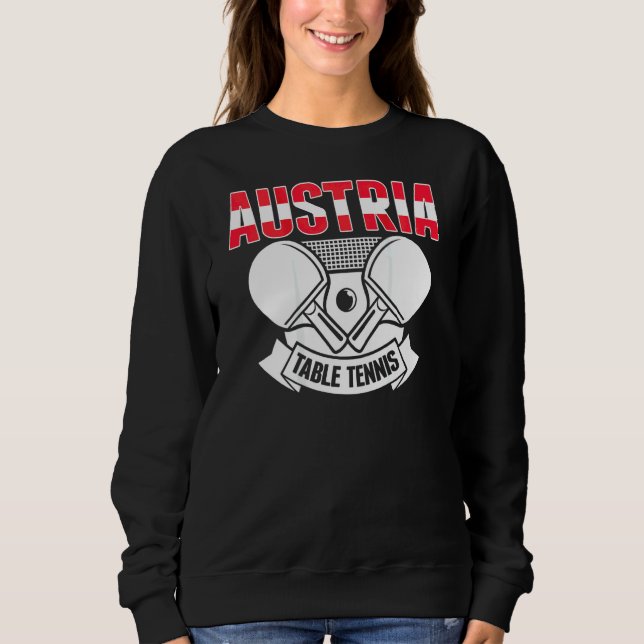 Moletom Áustria Tênis de Mesa   Apoie o Ping Pong Austríac (Frente)