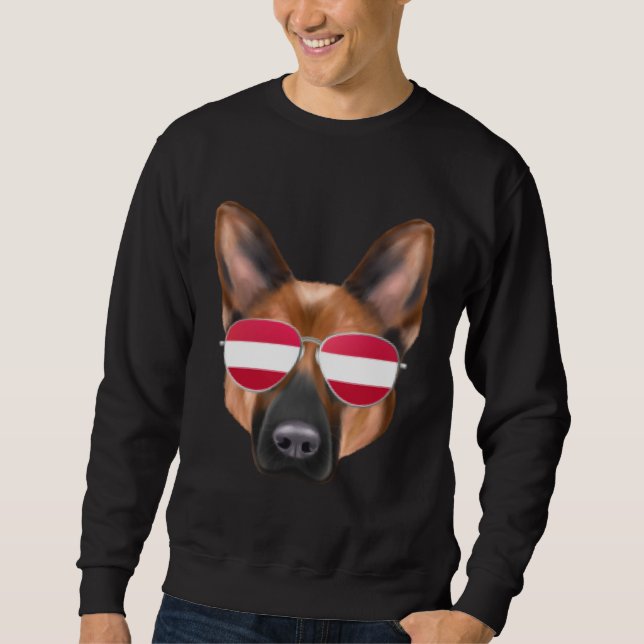 Moletom Austrian Flag German Shepherd Dog Austria Pocket (Frente)