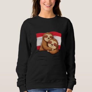 Moletom Austrian Flag Sloth Pajama Sleepover Sleeping Aust