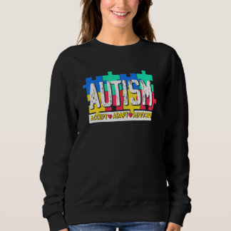 Moletom Autism Accept Adapt Advocate  Autistic  Autism Awa