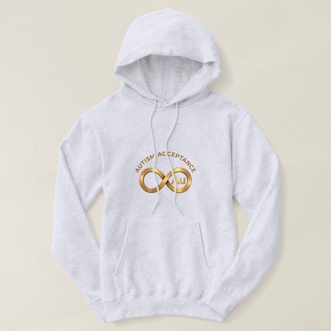 Moletom Autism Acceptance Au Gold Infinity Symbol  (Frente do Design)