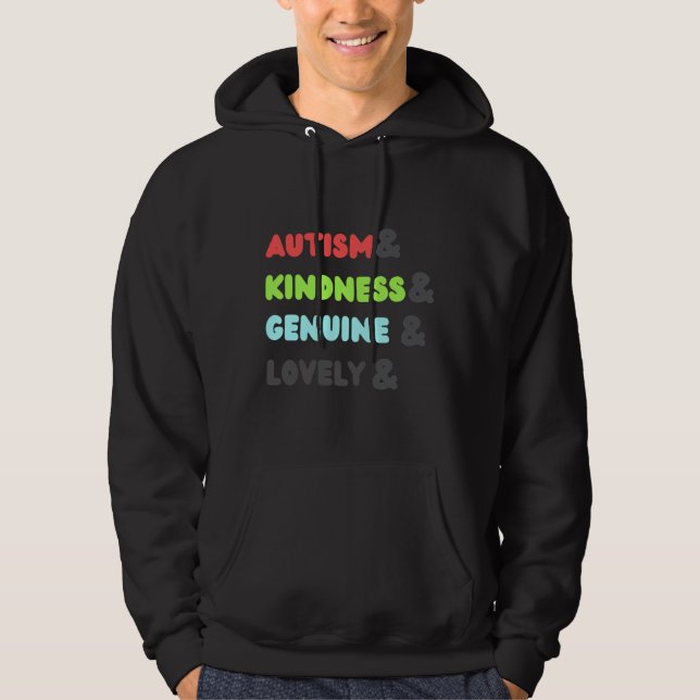 Moletom Autism&amp Bondade &amp Genuine&amp Adorável Autis (Frente)