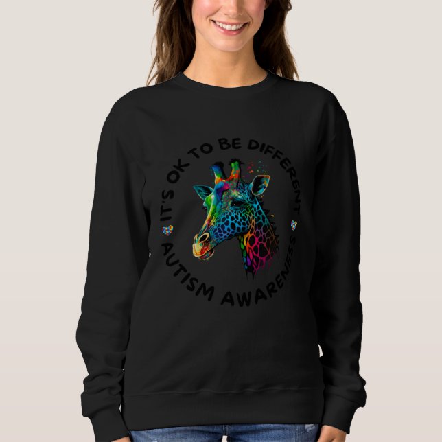 Moletom Autism Awareness Acceptance Giraffe Ok To Be Diffe (Frente)