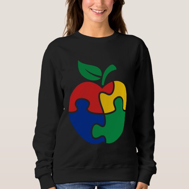 Moletom Autism Awareness Apple puzzle Autism (Frente)