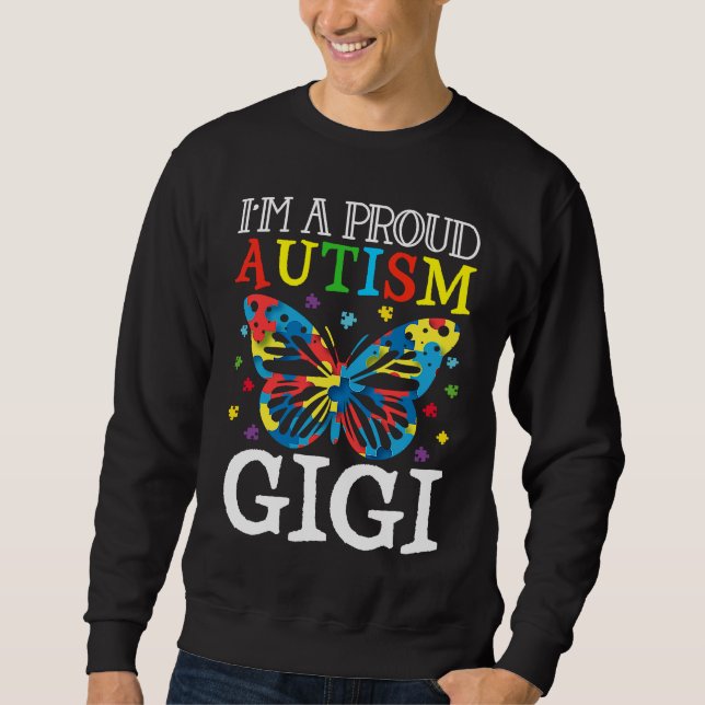 Moletom Autism Awareness Butterfly I'm a Proud Autism Gigi (Frente)