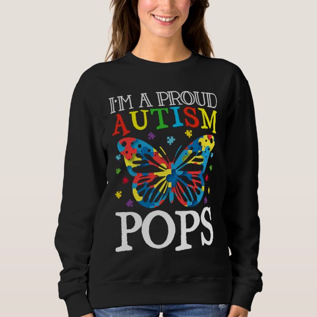 Moletom Autism Awareness Butterfly I'm a Proud Autism Pops (Frente)