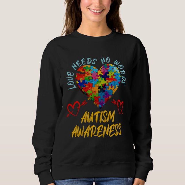 Moletom Autism awareness colorful puzzle heart Autistic (Frente)