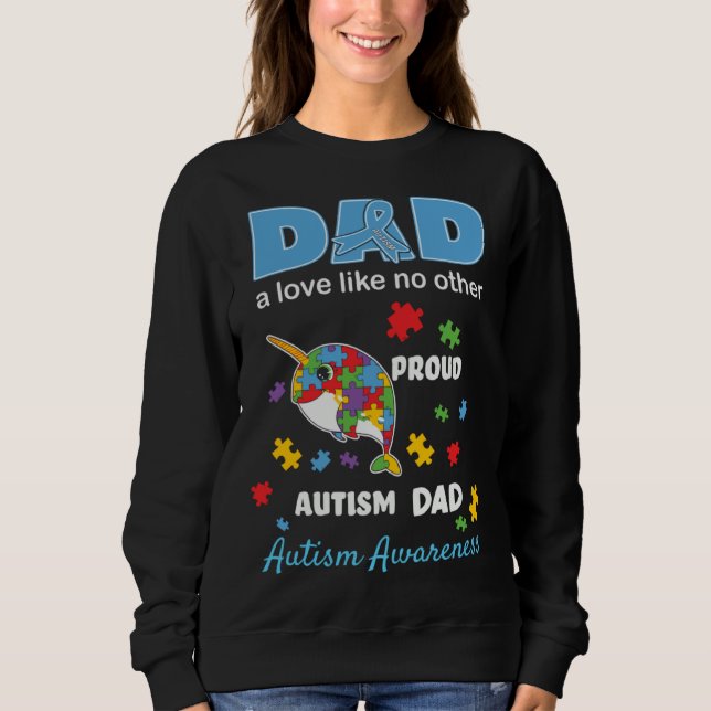 Moletom Autism Awareness Father Love Proud Autism Son Dad  (Frente)