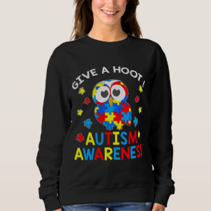 Moletom Autism Awareness Give A Hoot Owl Puzzle