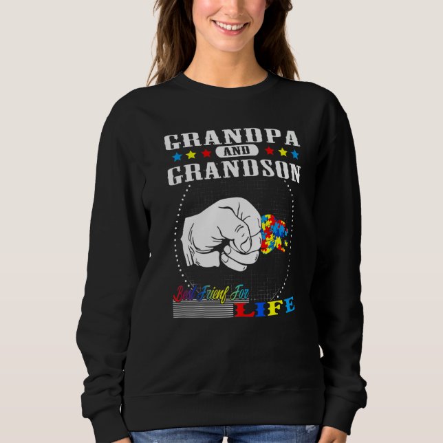 Moletom Autism Awareness Grandpa Grandson Best Friend for  (Frente)