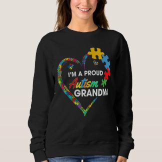 Moletom Autism Awareness  I m A Proud Grandma Love Puzzle 