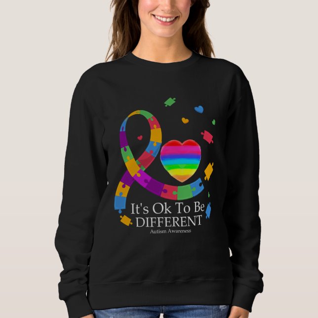 Moletom Autism Awareness It s Ok To Be Different Ribbon Pu (Frente)