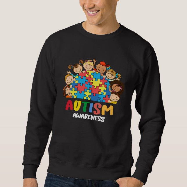Moletom Autism Awareness  Kids Women Be Kind Autism Awaren (Frente)