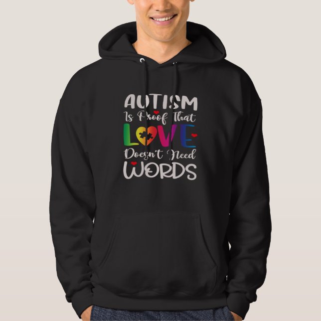 Moletom Autism Awareness Mom Love Doesn t Need Words (Frente)