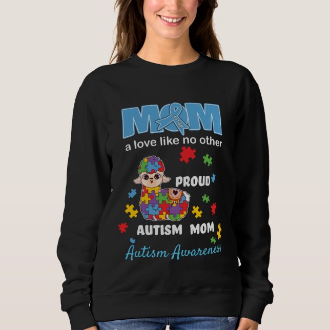 Moletom Autism Awareness Mom Proud Autistic Son Daughter M (Frente)