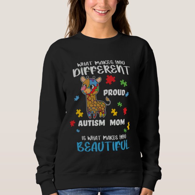 Moletom Autism Awareness Mom Proud Mother Autistic Boy Gir (Frente)