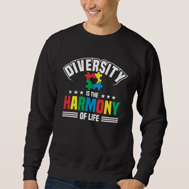 Moletom Autism Awareness Month Diversity Is The Harmony Of (Frente)