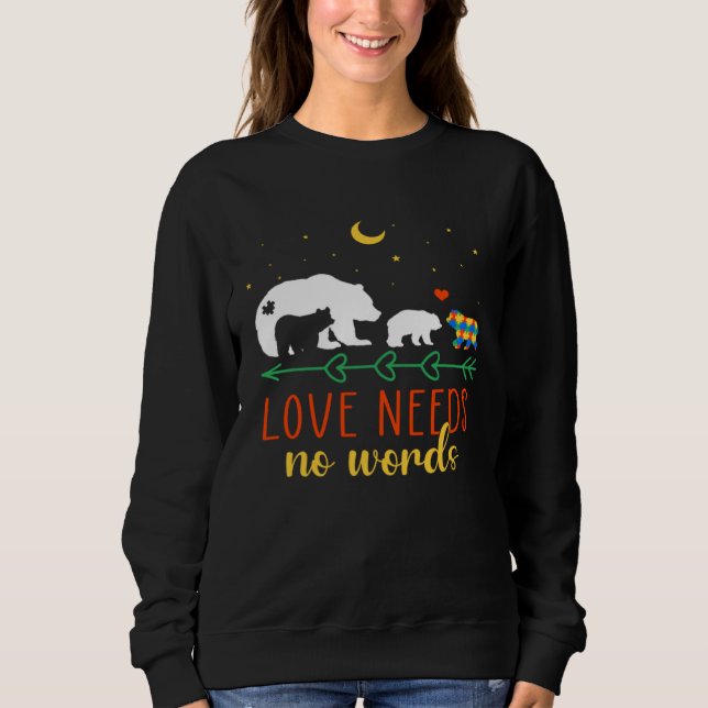 Moletom Autism Awareness Month Love Need No Words Puzzle B (Frente)