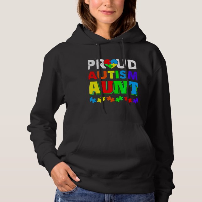 Moletom Autism Awareness Proud Autism Aunt Puzzle (Frente)