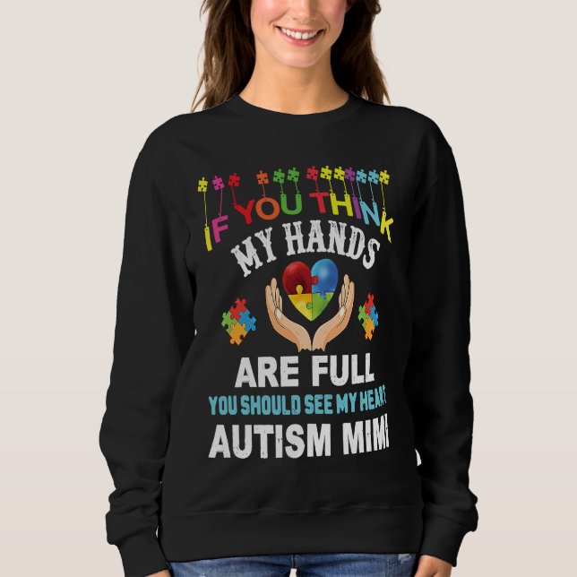 Moletom Autism Awareness Proud Autism Mimi Love Heart Puzz (Frente)