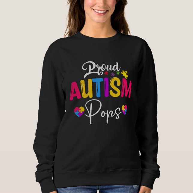 Moletom Autism Awareness Puzzle Ribbon  Proud Autism Pops (Frente)