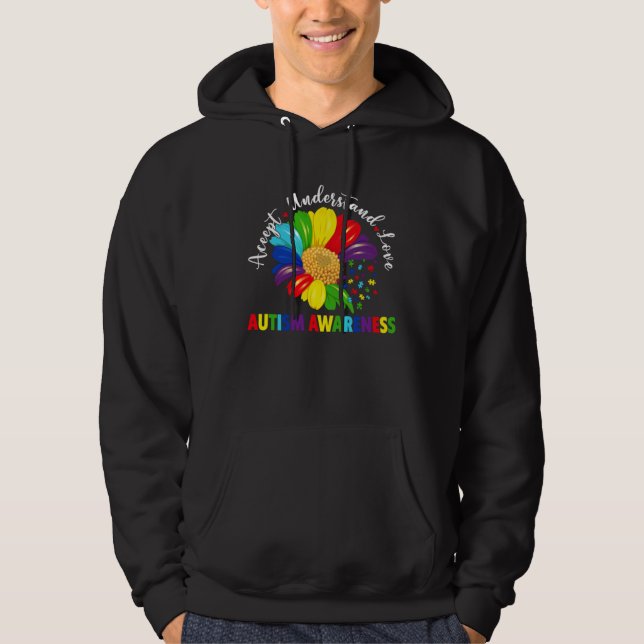 Moletom Autism Awareness Sunflower Accept Understand Love  (Frente)