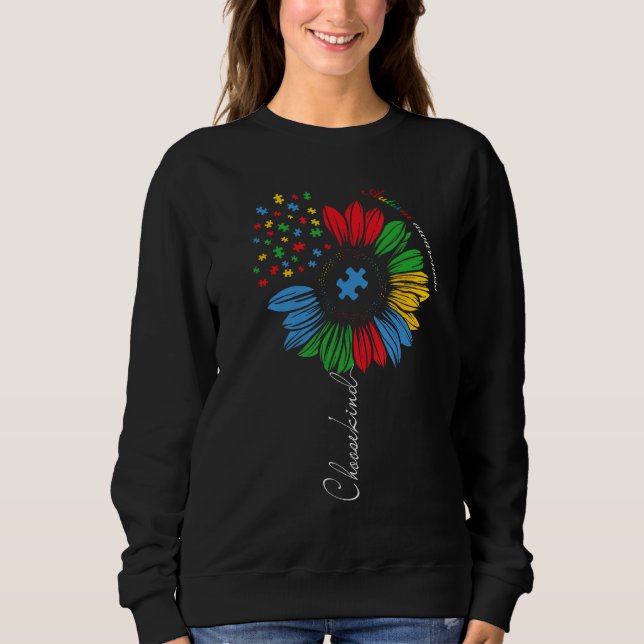 Moletom Autism Awareness Sunflower Kids Choose Kind Autism (Frente)