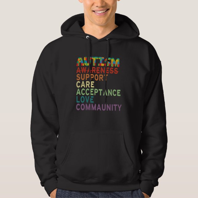 Moletom Autism Awareness Support Care Acceptance 1 (Frente)