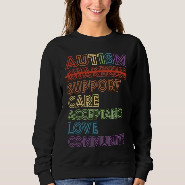 Moletom Autism Awareness Support Care Acceptance Accept Un (Frente)