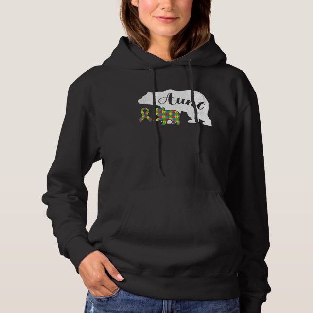 Moletom Autism Bear Aunt  Women's Autism Awareness Aunties (Frente)