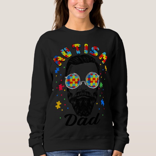Moletom Autism Dad Autism Awareness Family Matching Beard  (Frente)
