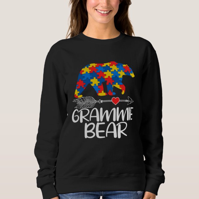 Moletom Autism Grammie Bear Autistic Support Autism Awaren (Frente)