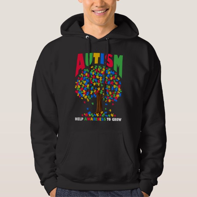Moletom Autism Help Awareness To Grow Puzzle Tree Autism A (Frente)