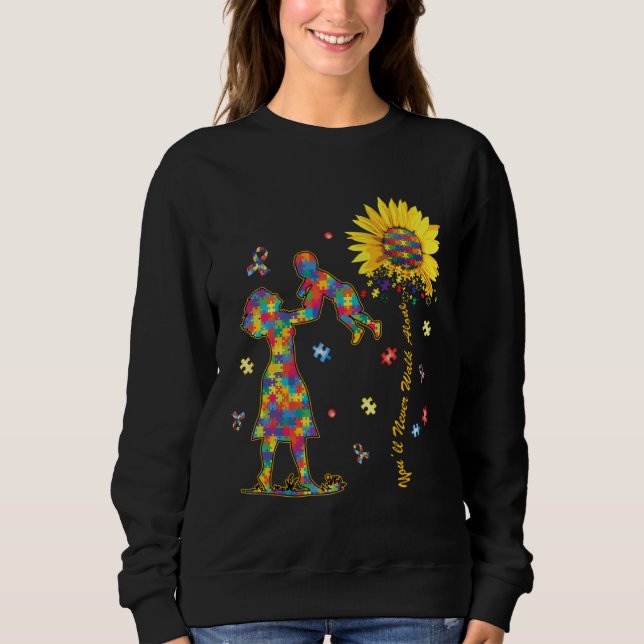 Moletom Autism Mom And Son Autism Awareness Puzzle Piece S (Frente)