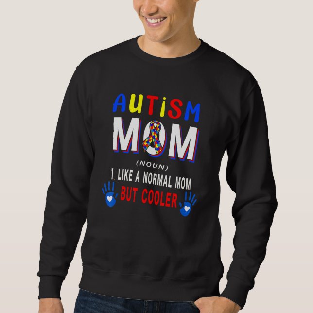 Moletom Autism Mom Definition Cooler Proud Autism Awarenes (Frente)