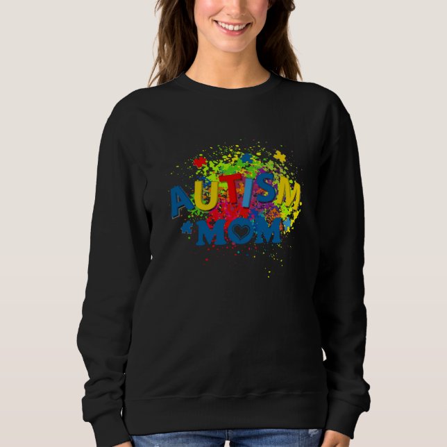Moletom Autism Mom Mother Sunflower Puzzle Piece Autism Aw (Frente)