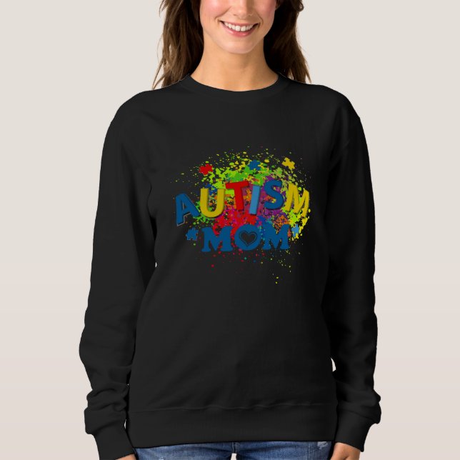 Moletom Autism Mom Mother Sunflower Puzzle Piece Autism Aw (Frente)