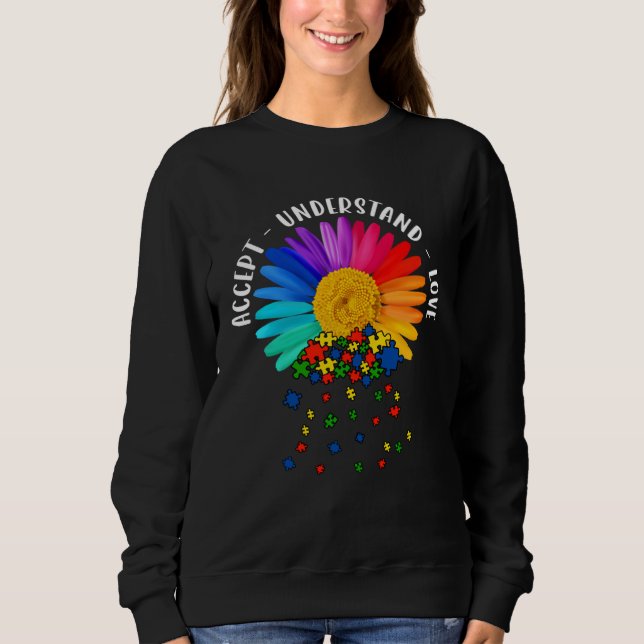 Moletom Autism Mom Support Floral Autism Awareness Daisy F (Frente)