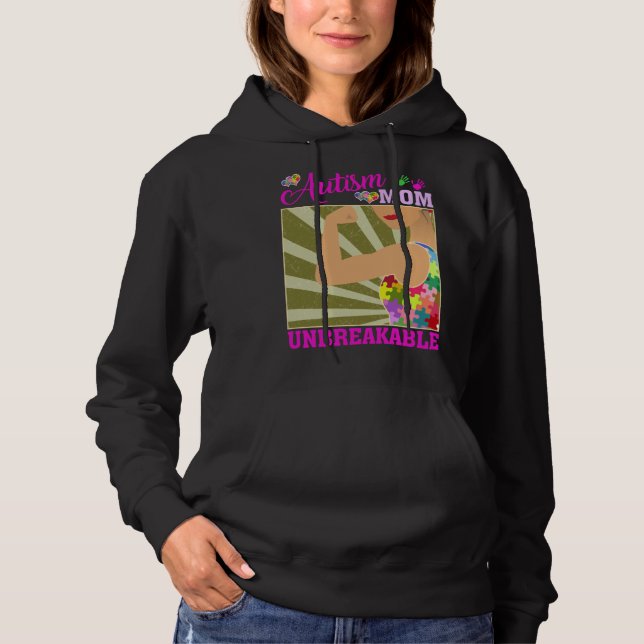 Moletom Autism Mom Unbreakable Autism Awareness For Mother (Frente)